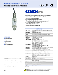 Thumbnail of document Data Sheet - 623/624 Non-Incendive Press. Transmitters